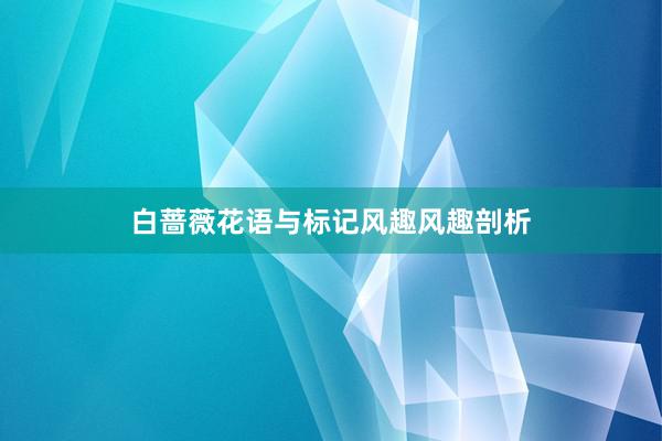 白蔷薇花语与标记风趣风趣剖析