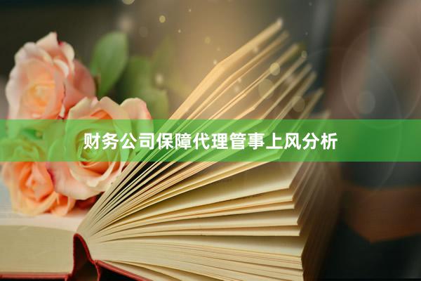 财务公司保障代理管事上风分析